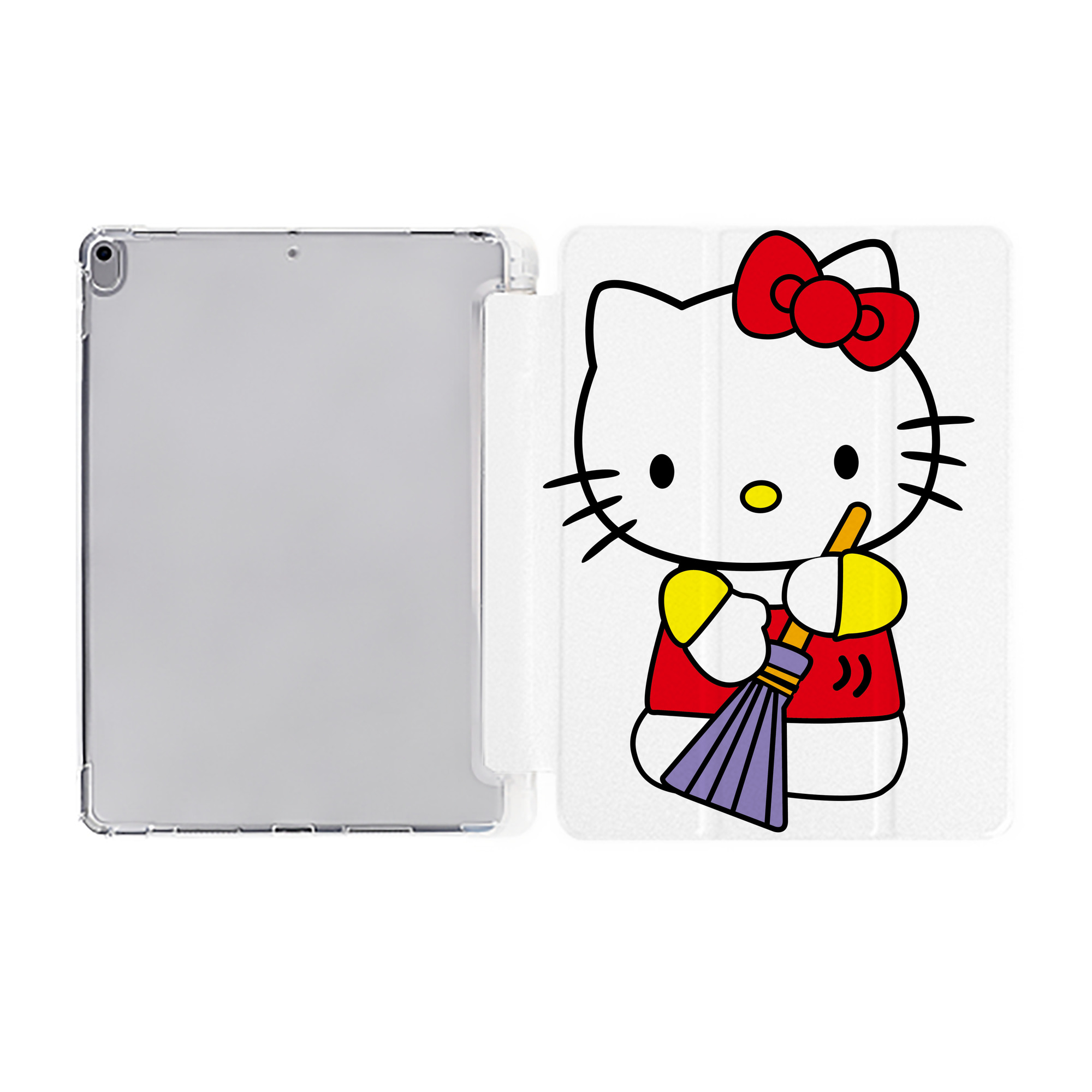 （画像用） Hello Kitty ハローキティ IPad ケース ペン収納付き 三つ折りスタンド PUレザー×シリコン 対応機種9.5/10.5/10.9インチ